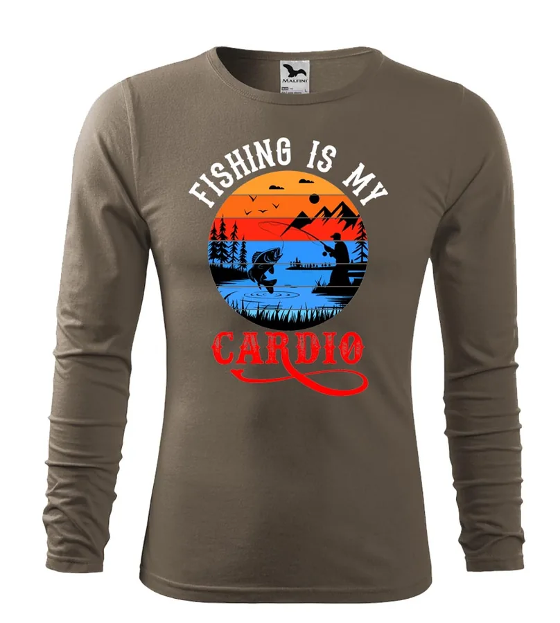 Rybárske tričko s dlhým rukávom Fishing  is my cardio