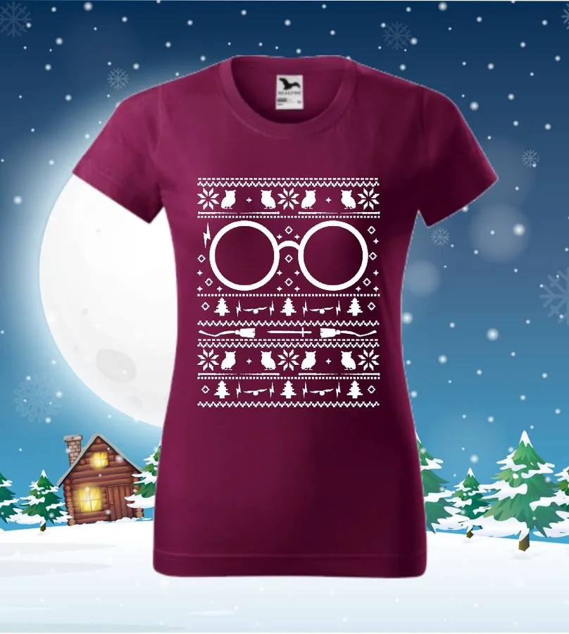 Dámske tričko vianočné s potlačou Harry Potter