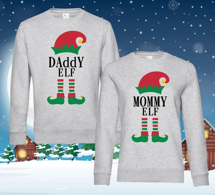 Mikiny pre páry Daddy elf a Mommy elf