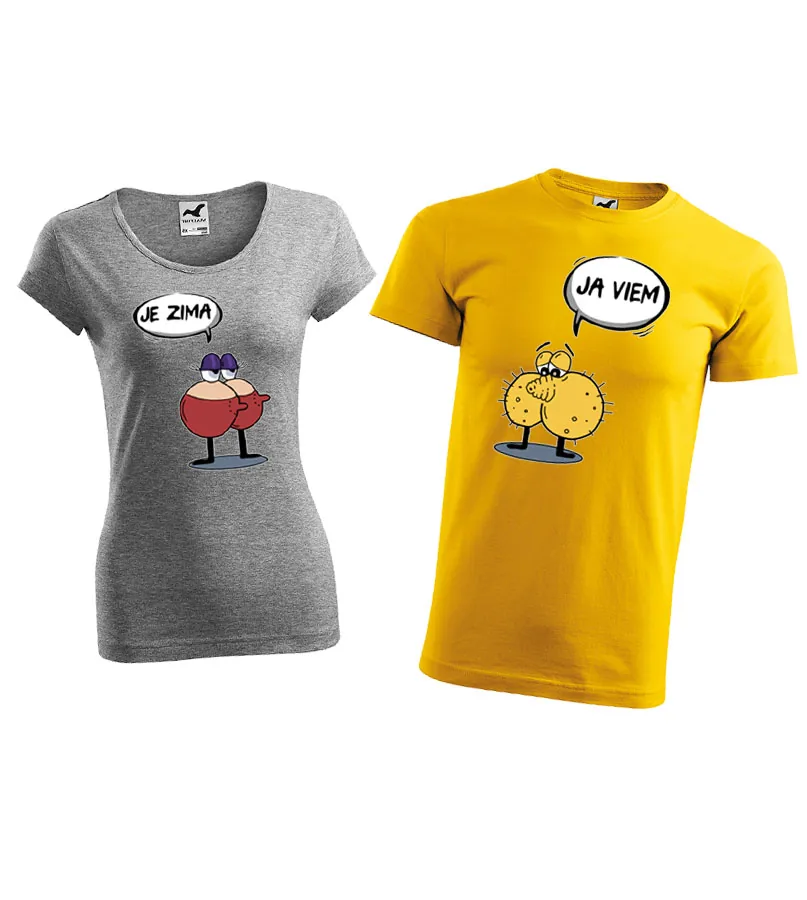 Vtipné tričká pre pár Zima