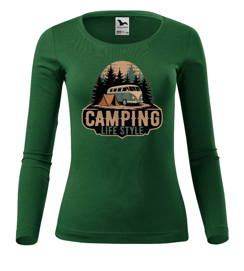 Dámske tričko s dlhým rukávom Camping life style