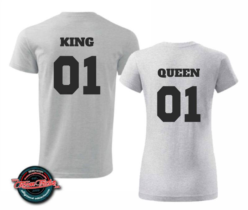 Tričká s potlačou pre páry King 01 & Queen 01