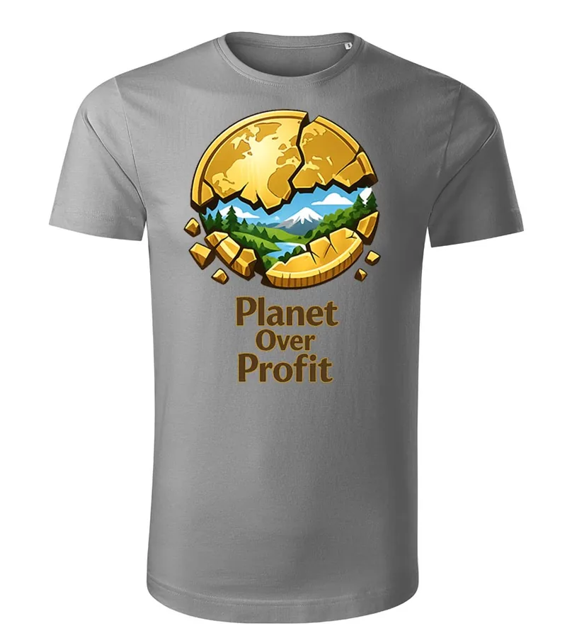 Pánske organické tričko Planet Over Profit – Ekologický postoj