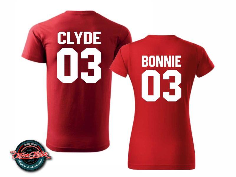 Tričká pre páry s potlačou Bonnie & Clyde