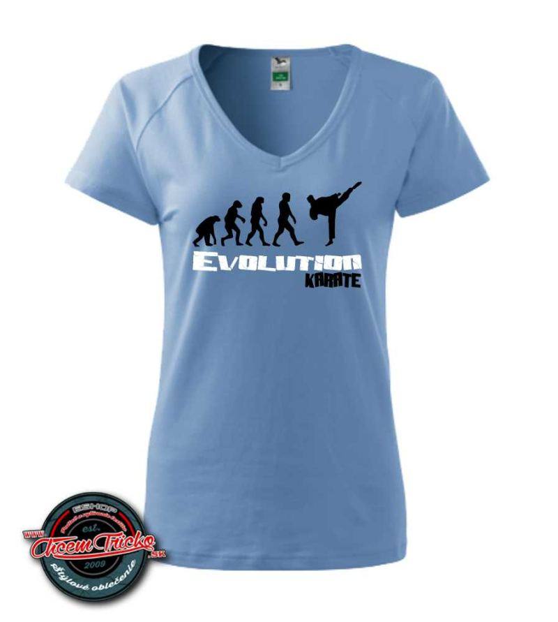 Dámske tričko s potlačou Karate evolution