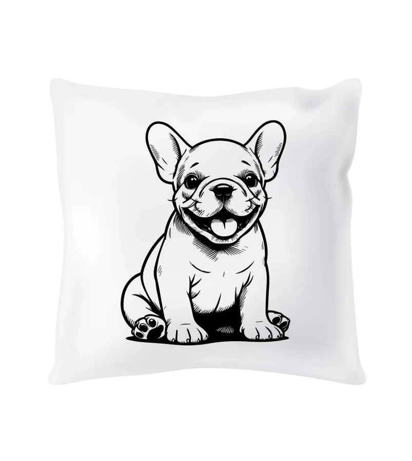 Saténový vankúš French Bulldog puppy