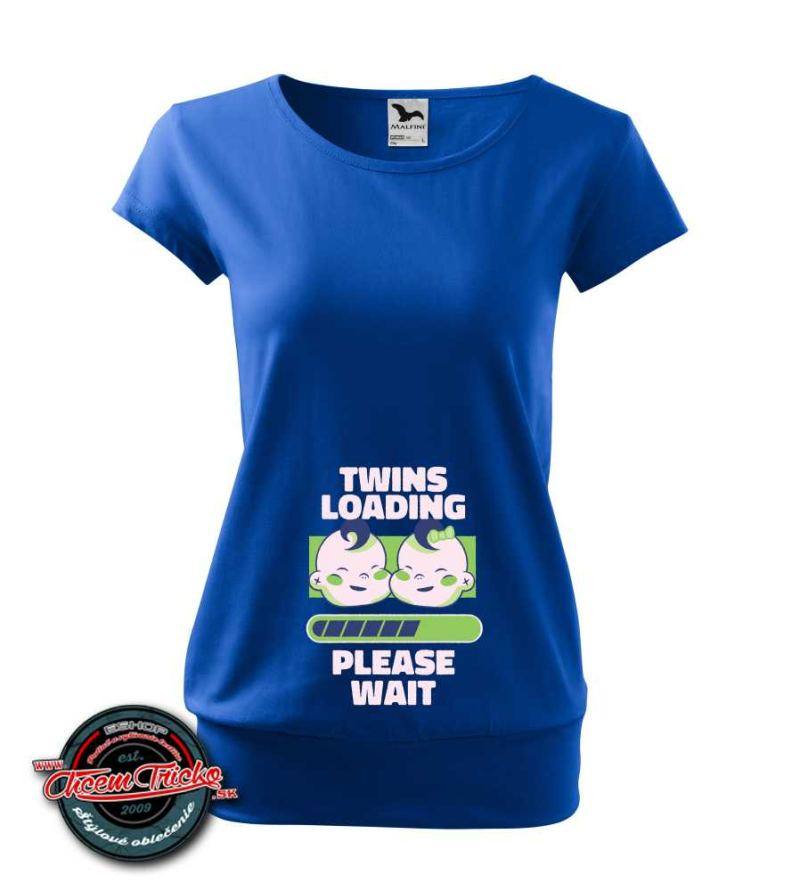 Tehotenské tričko s nápisom Twins loading