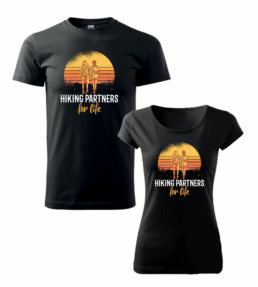 Tričká s potlačou pre páry Hiking Partners
