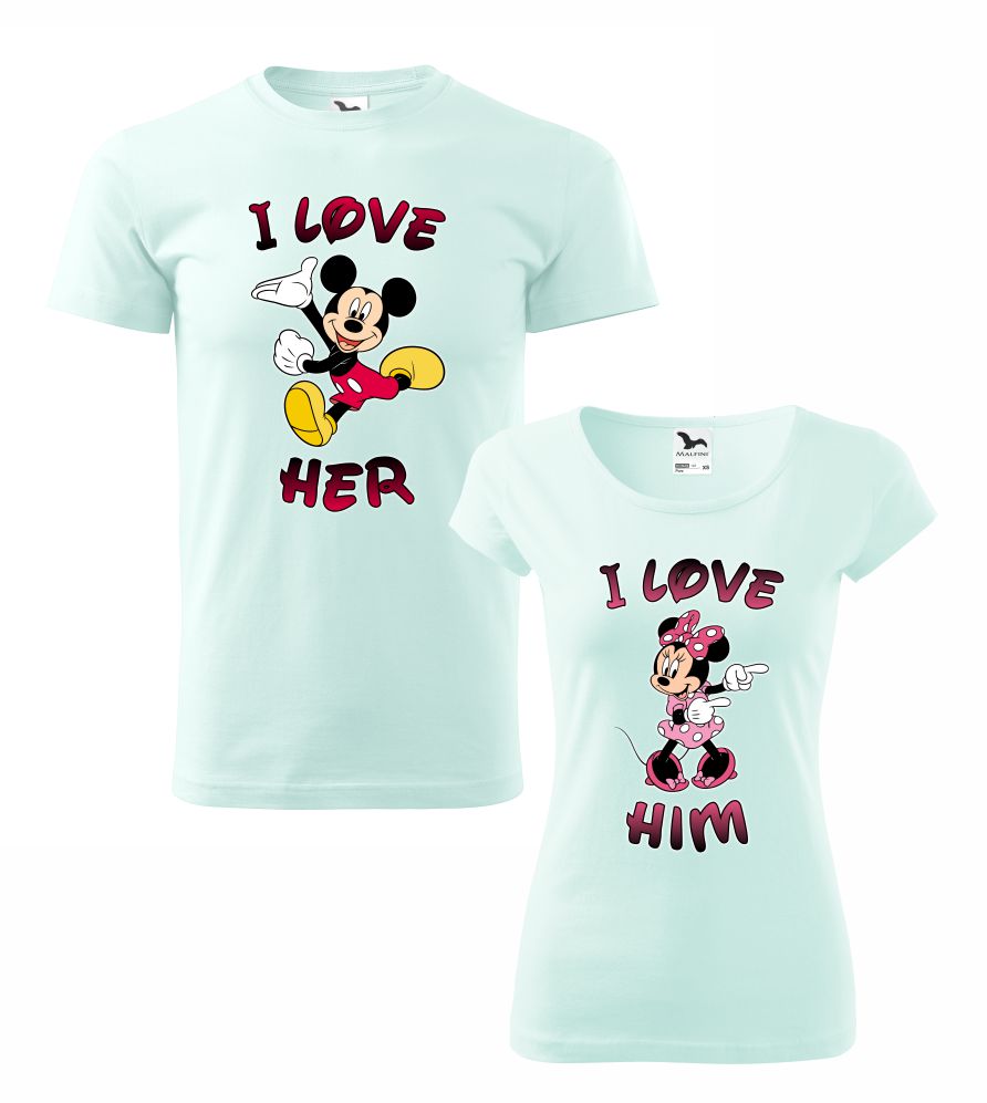 Tričká s potlačou pre páry Mickey & Minnie