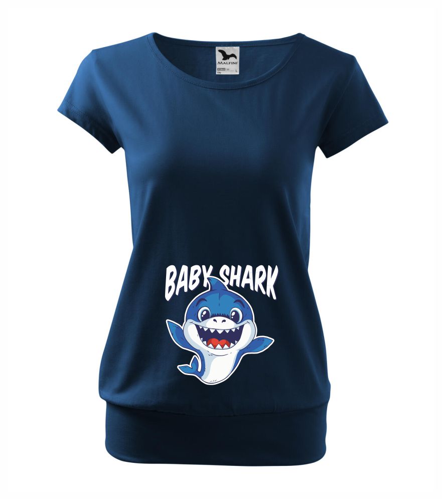 Tehotenské tričko s potlačou Baby shark