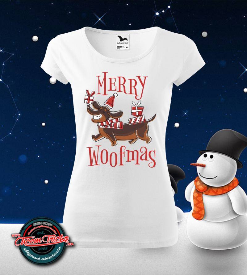 Tričko vianočné s potlačou Merry Woofmas
