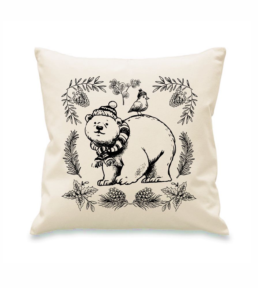 Vankúš bavlnený Winter Bear
