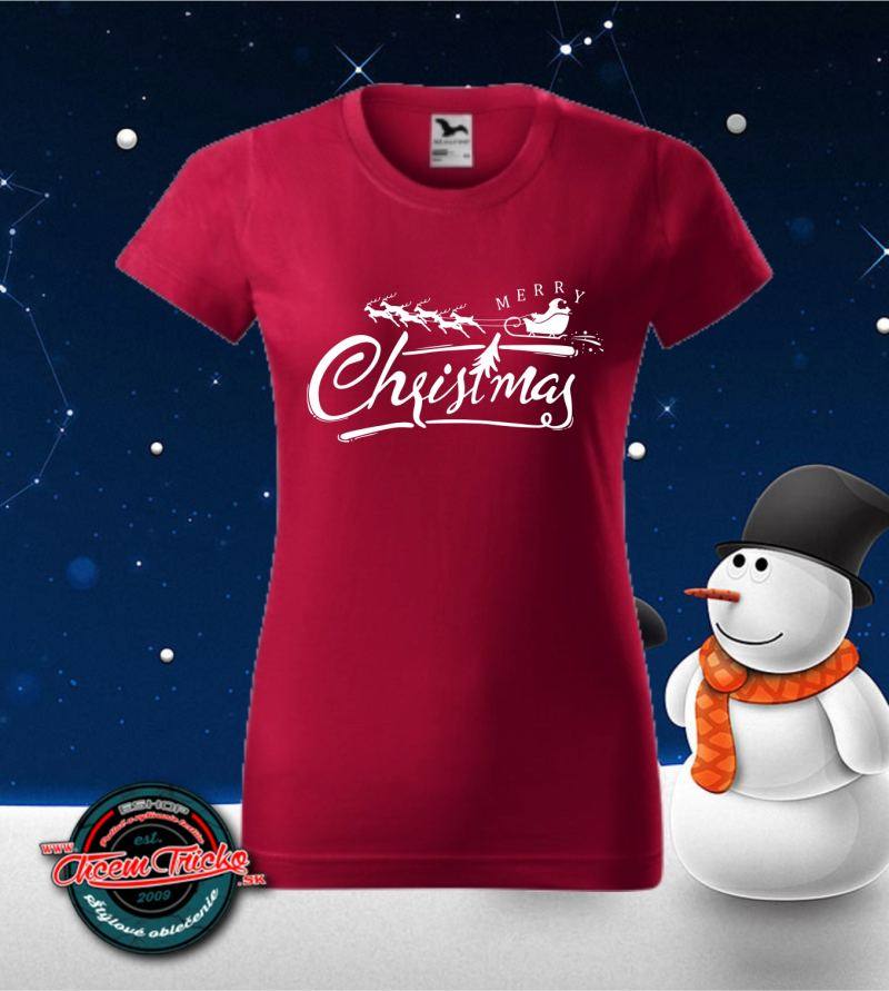 Tričko vianočné s potlačou Merry Christmas