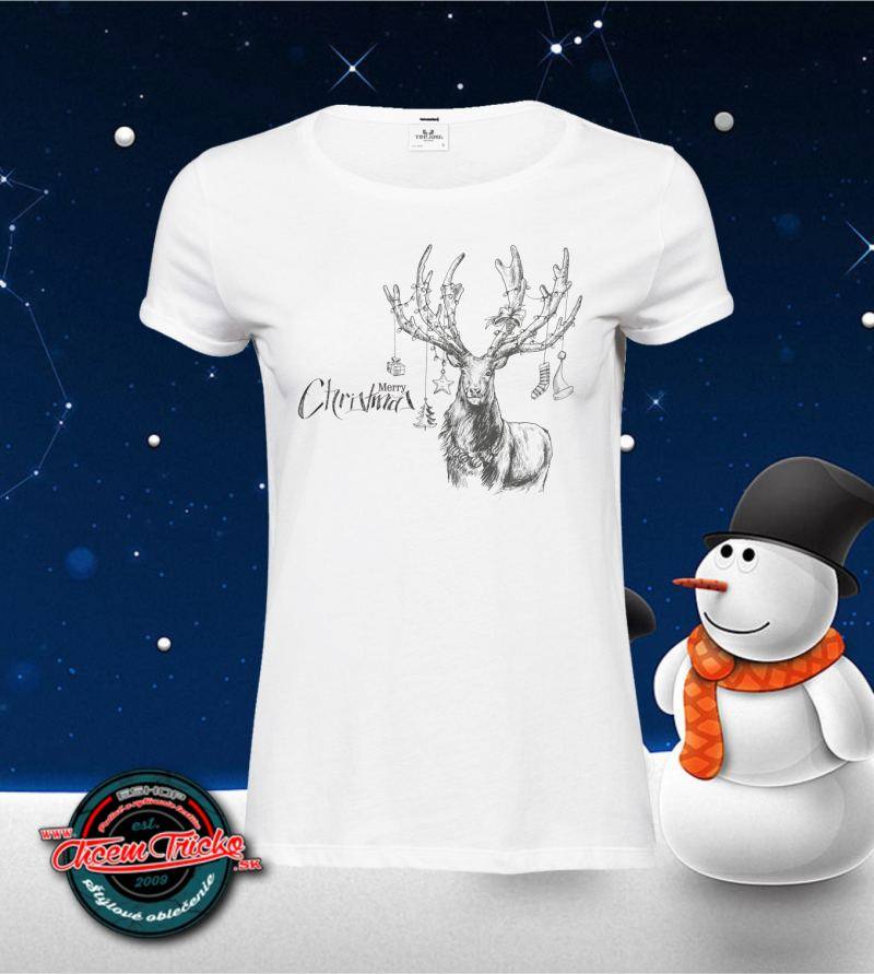Dámske vianočné tričko Vintage deer