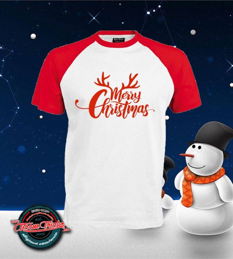 Tričko baseballové tričko Merry Christmas