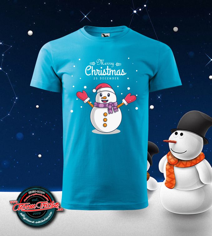 Tričko vianočné s potlačou Snehuliačik