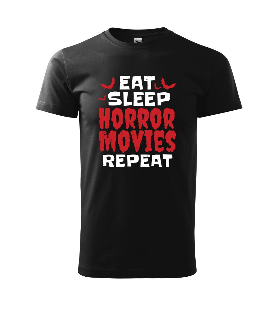 Tričko s potlačou Eat, sleep, horror movies