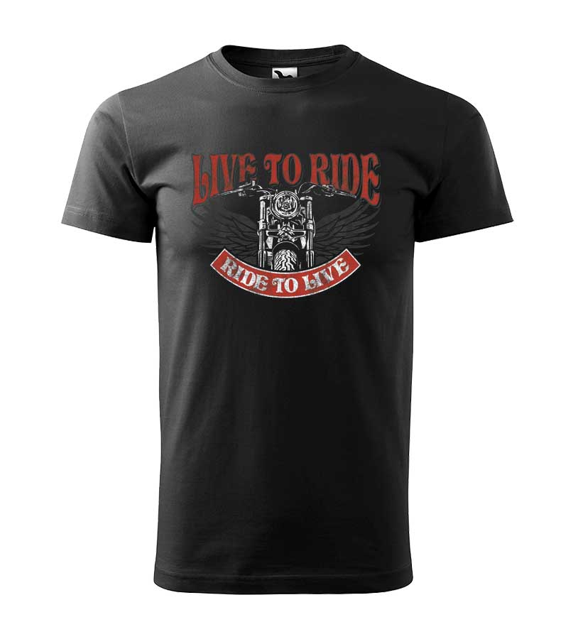 Moto tričko /ebony gray/ Live to ride 