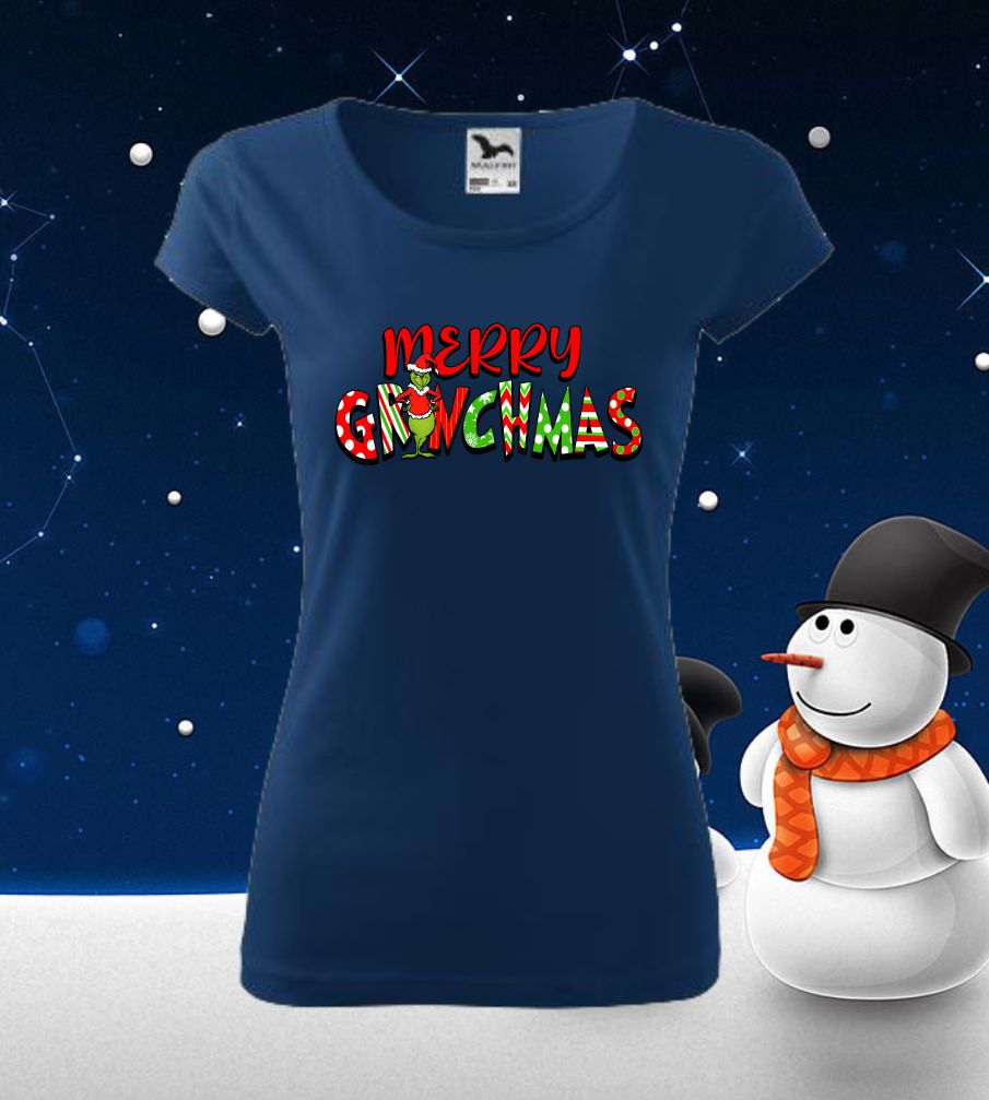 Tričko vianočné s potlačou Merry Grinchmas
