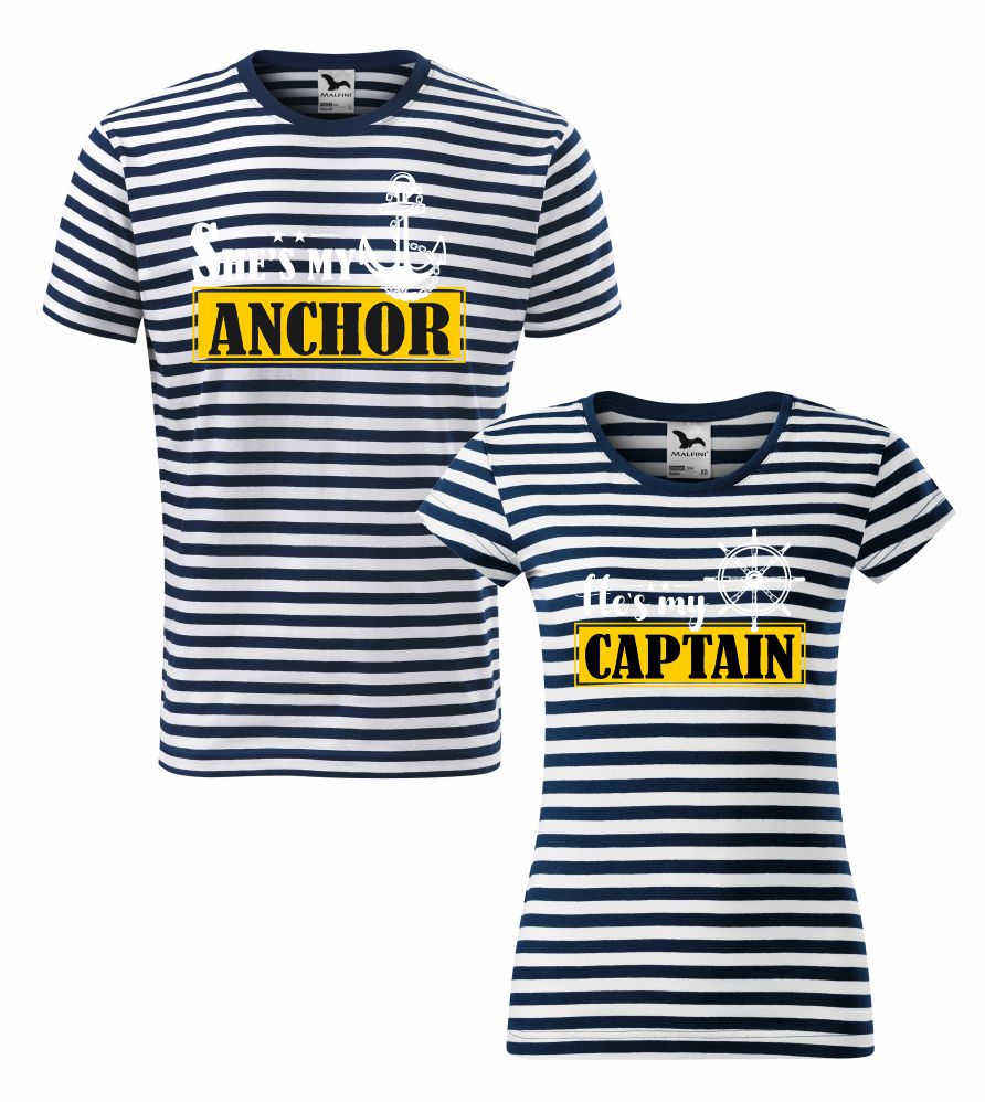 Námornícke tričká s potlačou Anchor and Captain