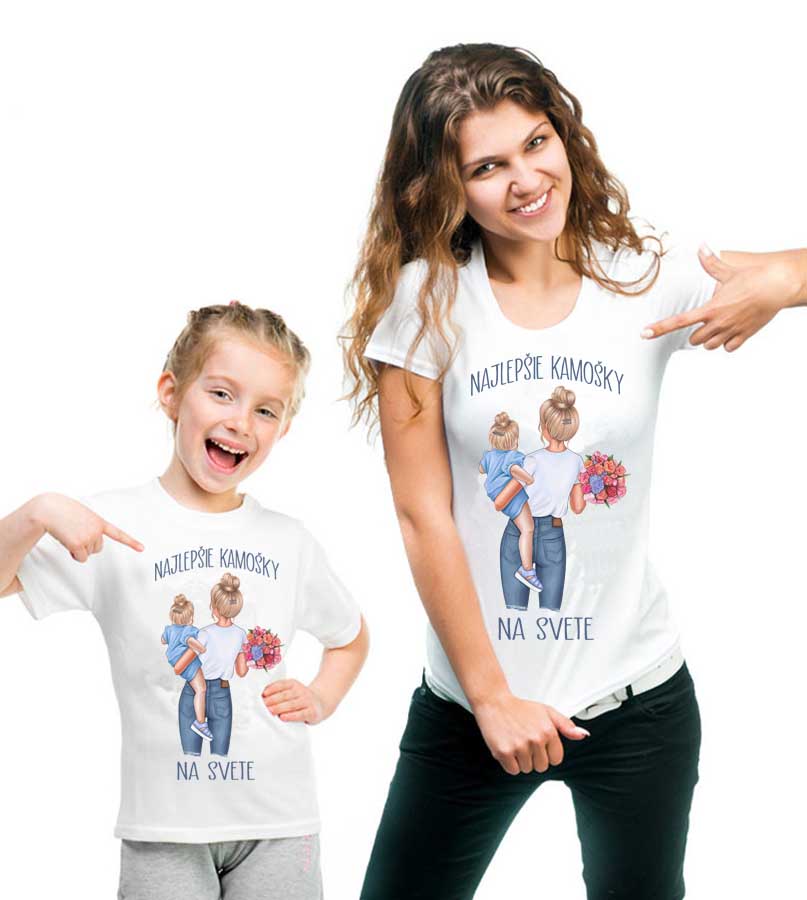 Set tričiek Mama a Dcéra - Najlepšie kamošky (blond)