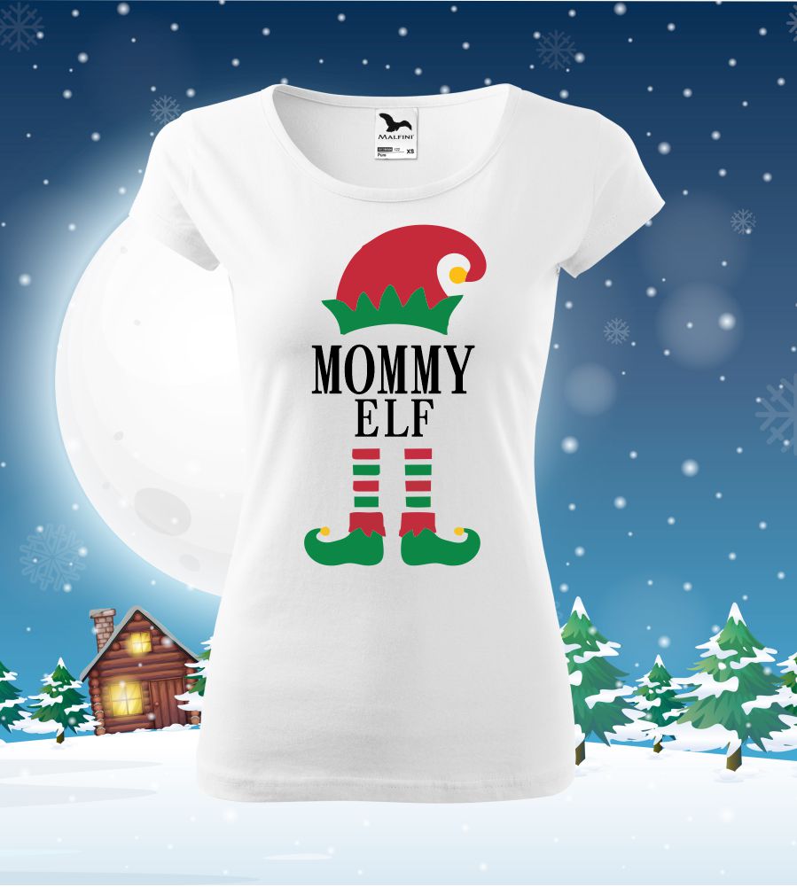 Tričko vianočné s potlačou Mommy elf
