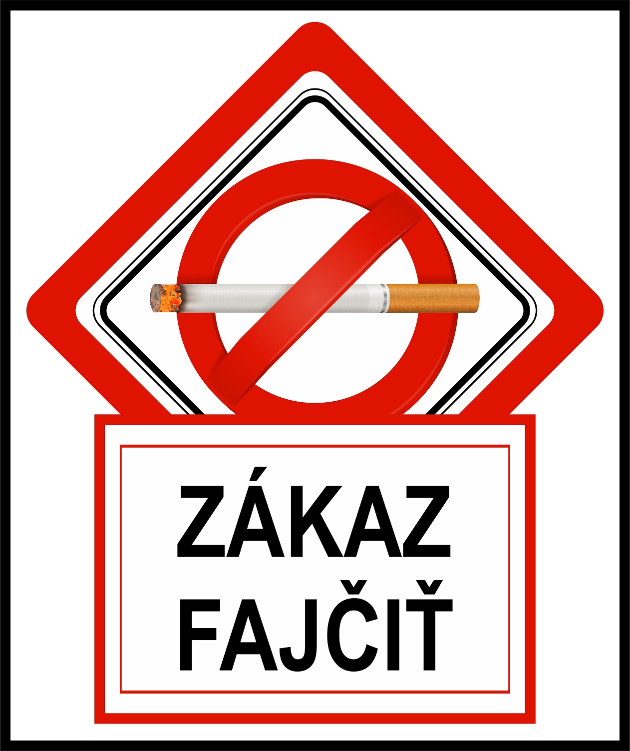 Samolepka / tabuľka Zákaz fajčiť