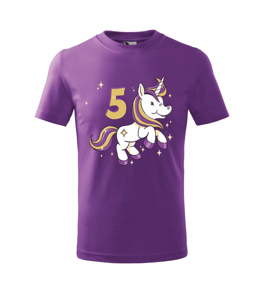 Tričko Birthday 5 unicorn