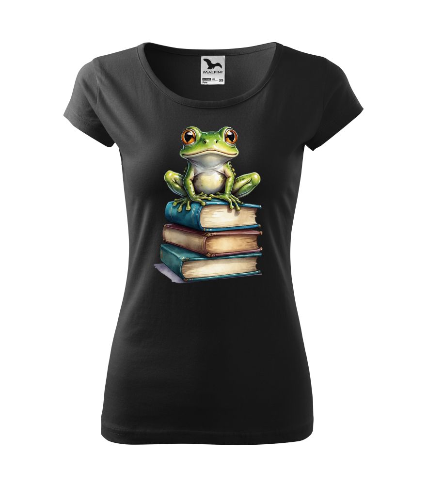 Dámske tričko Frog and books