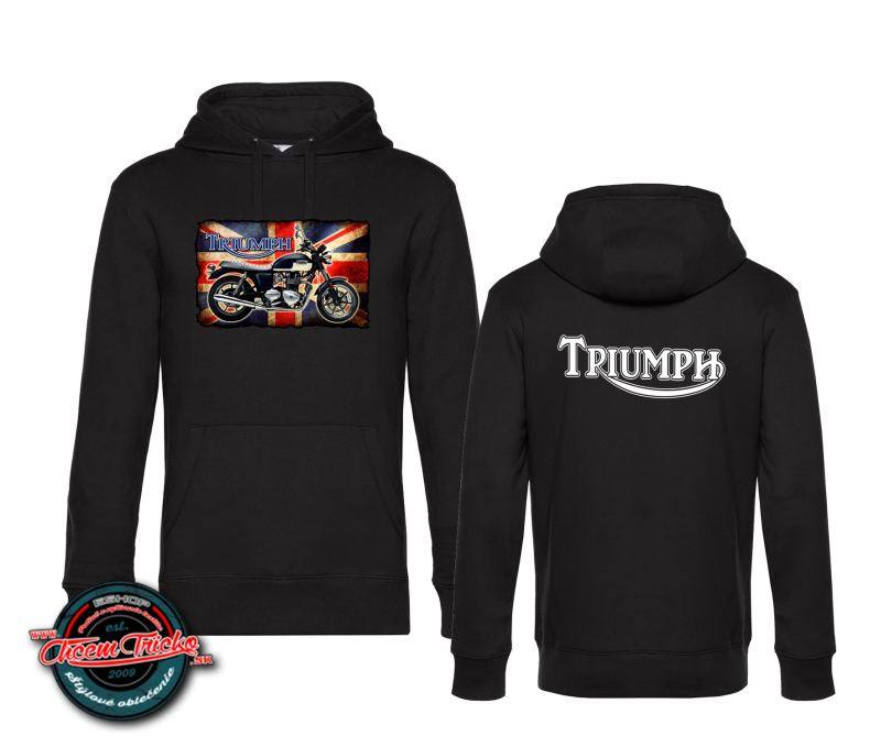 Motorkárska mikina s potlačou Triumph Boneville 