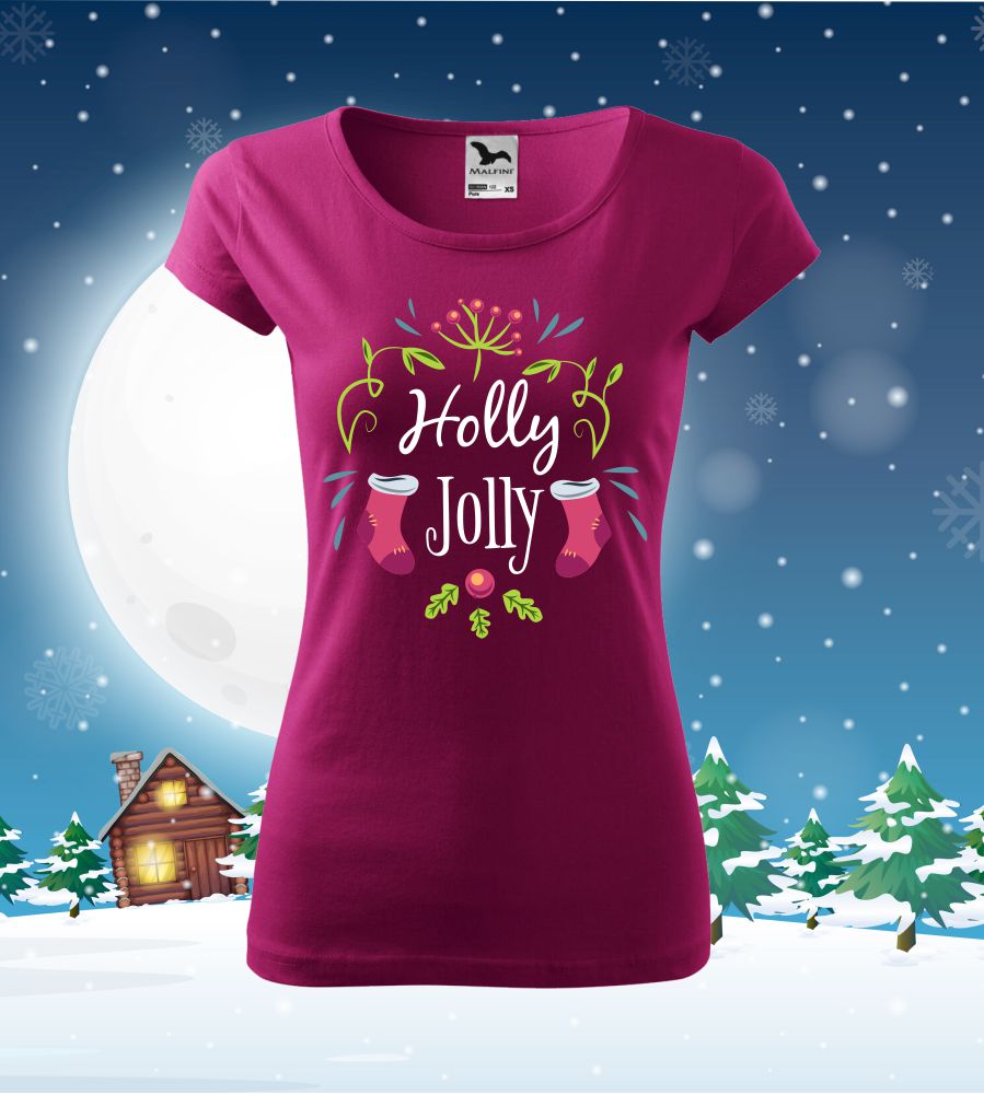Dámske vianočné tričko Holly Jolly