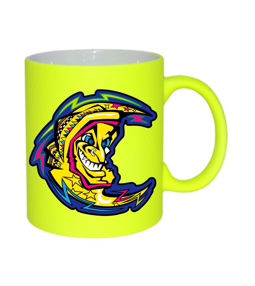 Hrnček The Doctor mesiac, neon yellow- Výpredaj