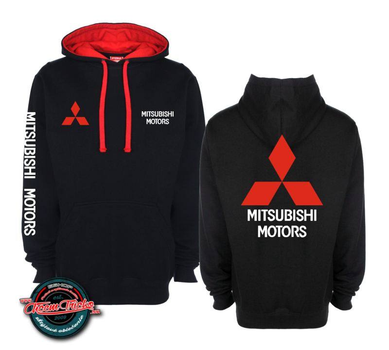 Kapucová mikina s motívom Mitsubishi