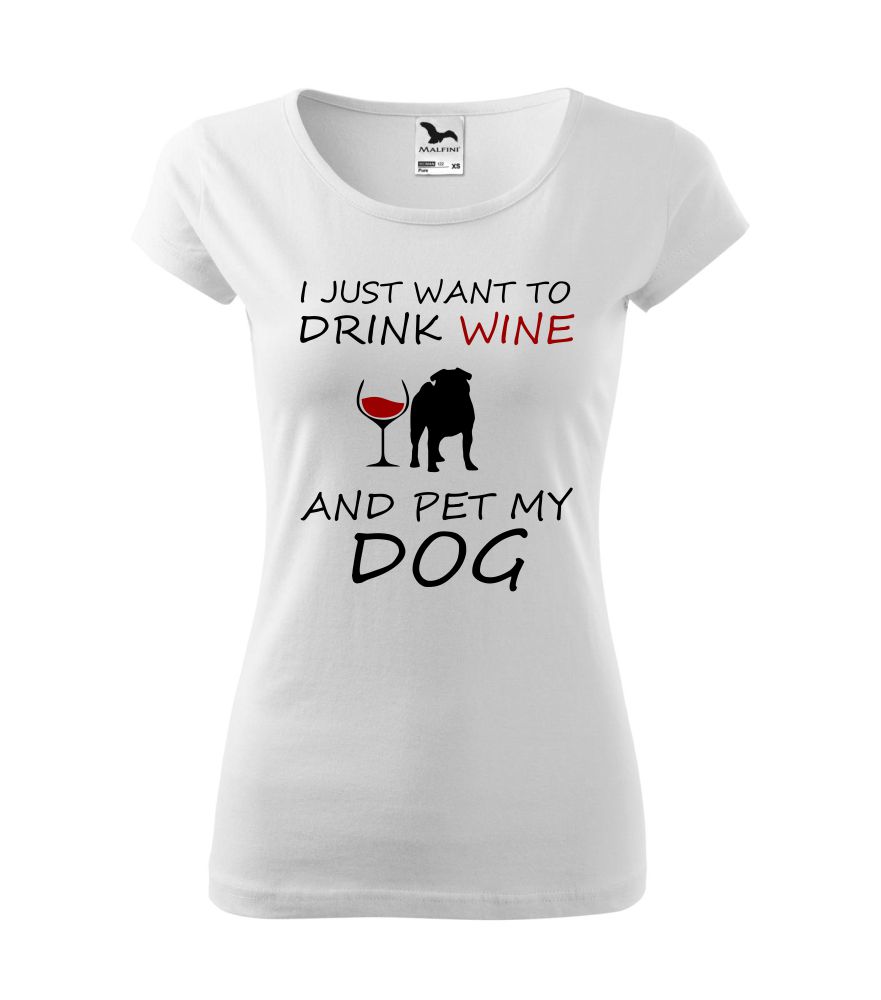 Dámske tričko s potlačou Dog & Wine
