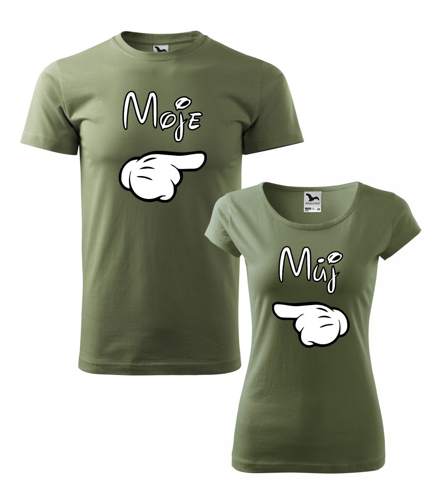 Tričká s potlačou pro páry Můj & Moje - výpredaj