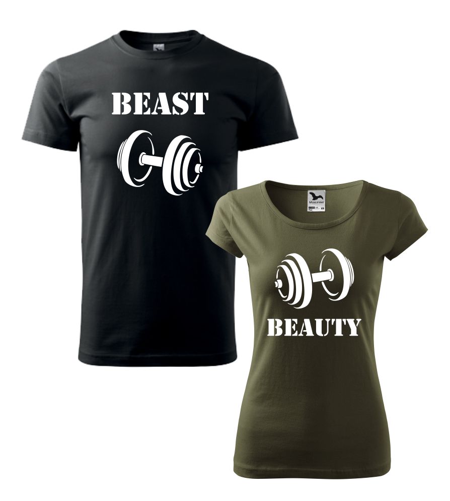 Tričká pre pár s potlačou Beast & Beauty