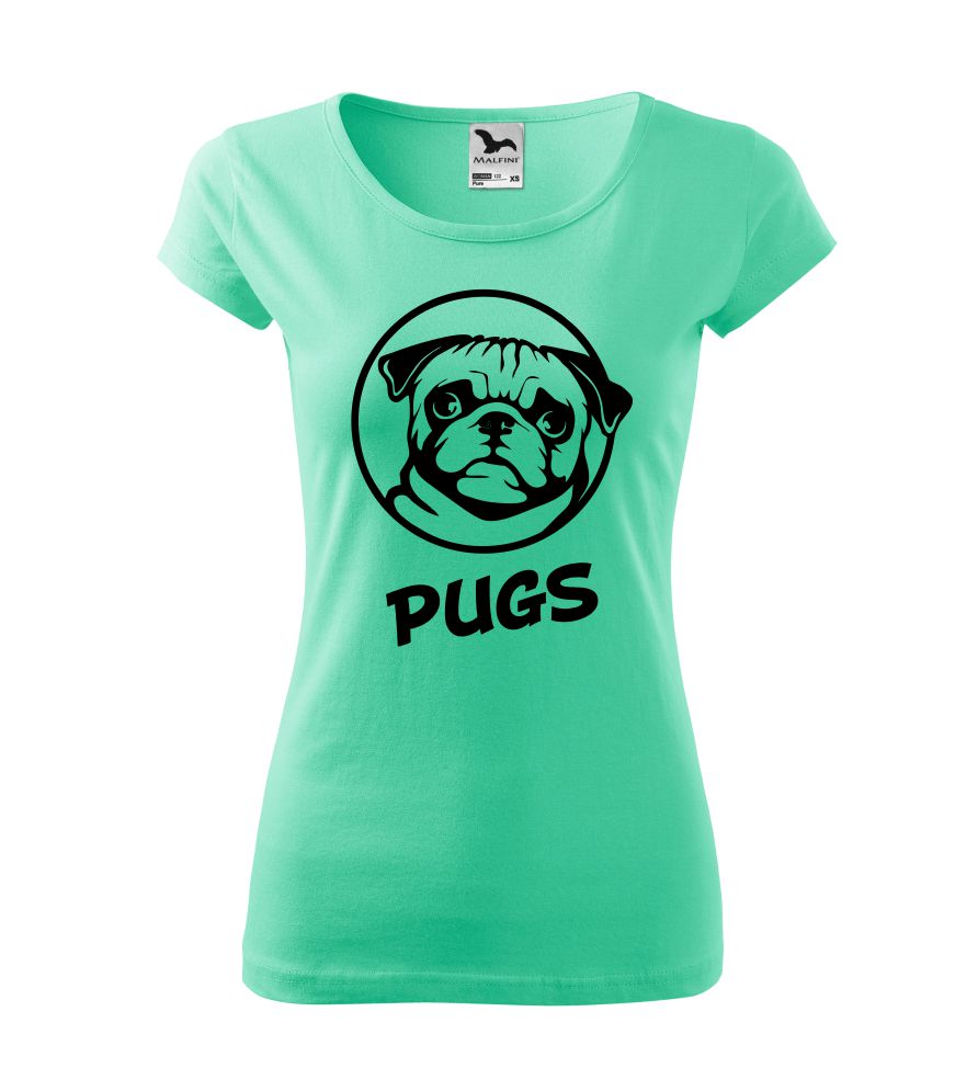 Dámske tričko s potlačou Pugs