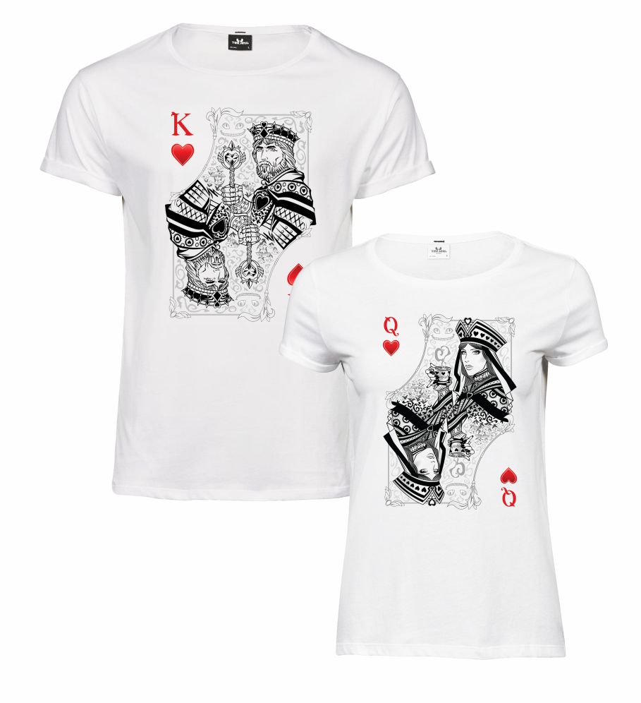 Tričká s potlačou pre páry karty King & Queen