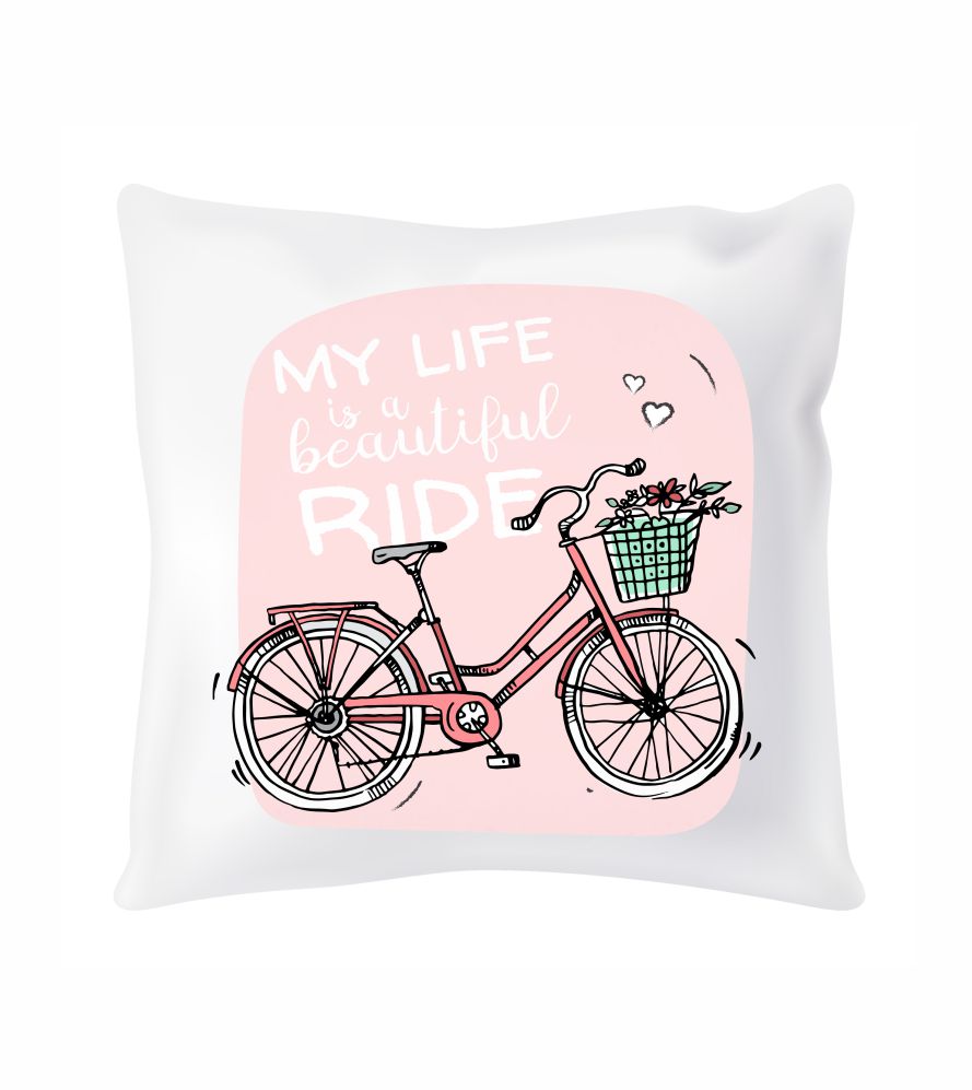 Saténový vankúš My life is beautiful ride
