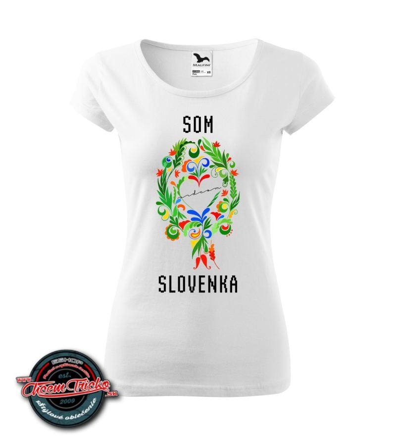 Dámske tričko s potlačou Som srdcom Slovenka