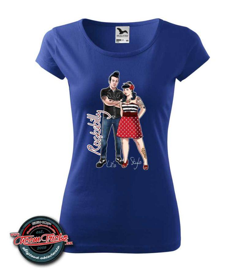Dámske tričko s potlačou Rockabilly Life Style