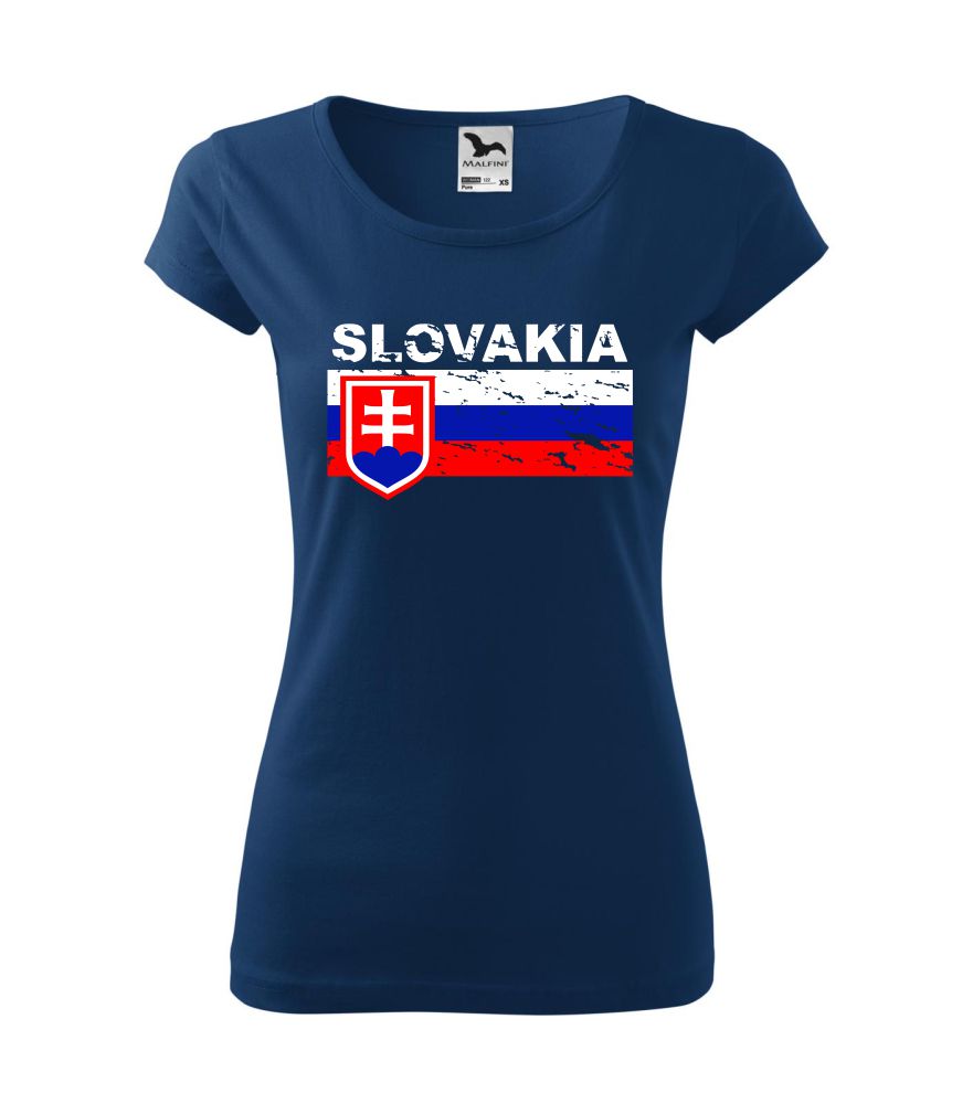 Dámske tričko s potlačou Slovakia flag