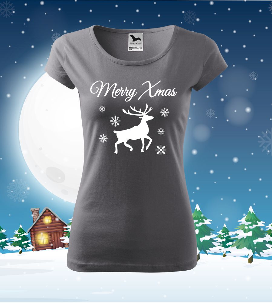 Dámske vianočné tričko Merry X sobík