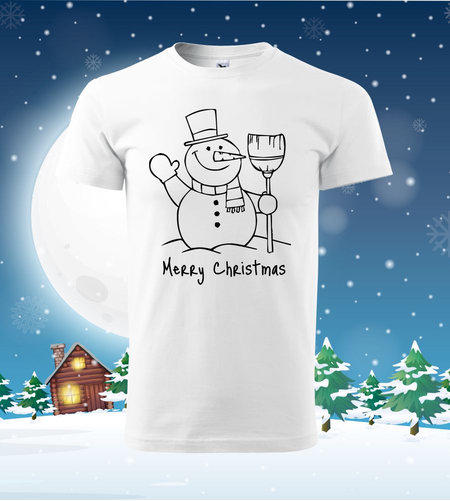 Vianočné tričko Snehuliak EN
