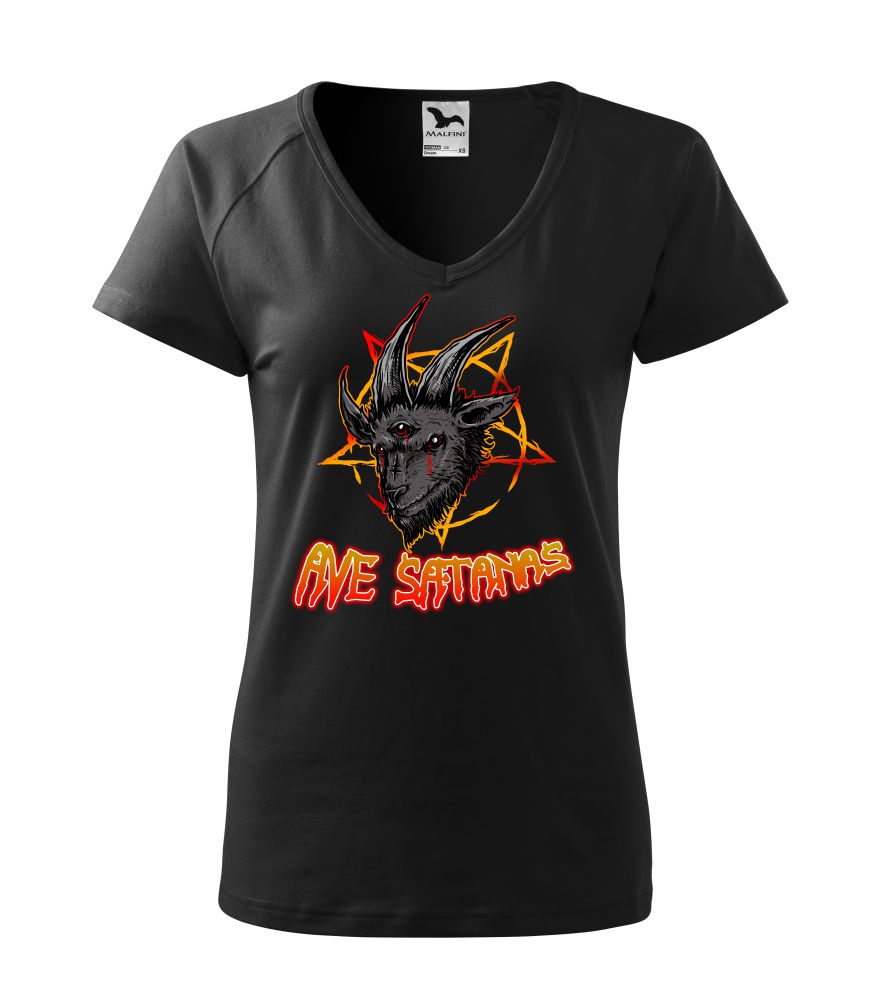 Dámske tričko s potlačou Ave Satanas