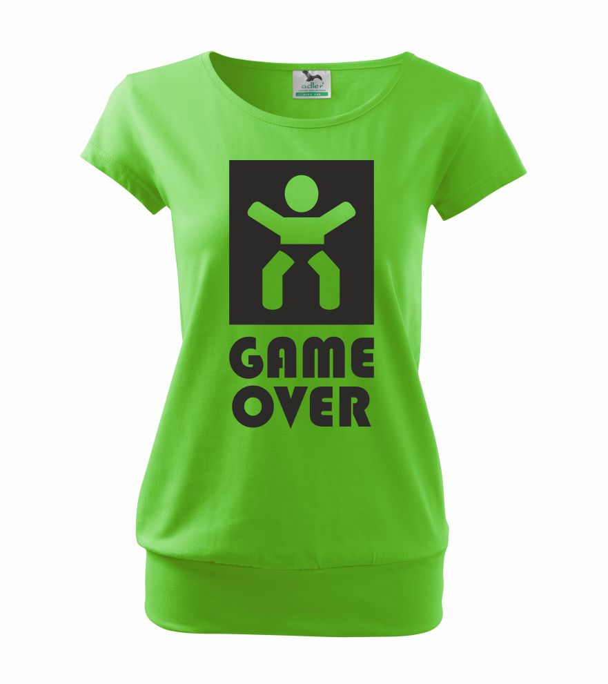 Tehotenské tričko s nápisom Game over