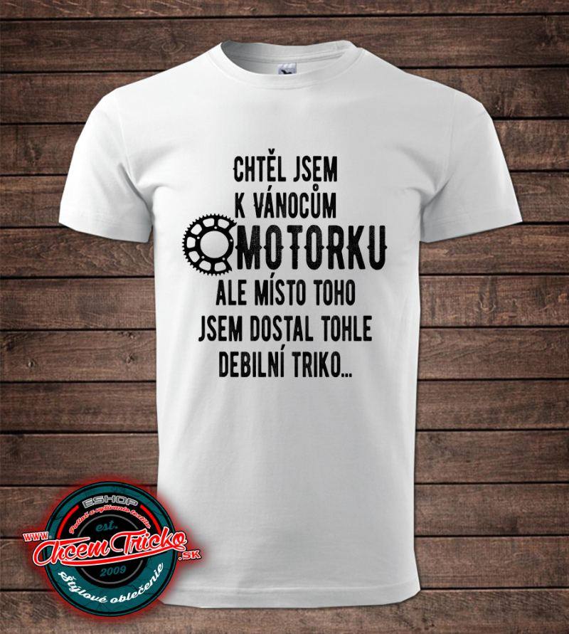 Tričko s potlačou Motorka k Vánocům