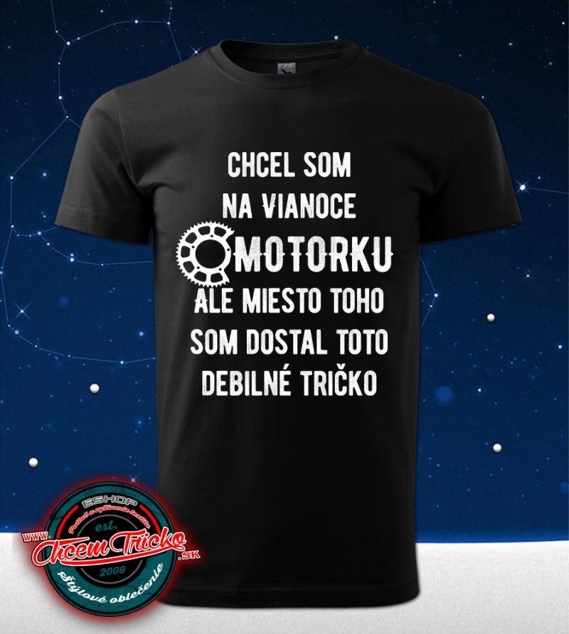 Tričko s potlačou Motorka na Vianoce