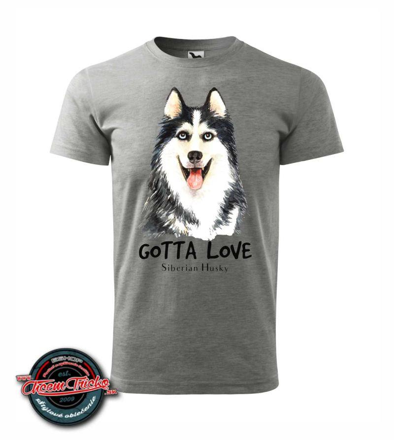 Dámske / pánske tričko s potlačou Siberian Husky