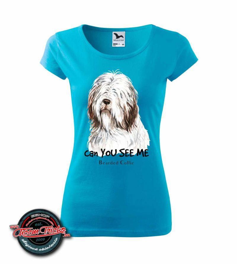 Dámske / pánske tričko s potlačou Bearded Collie